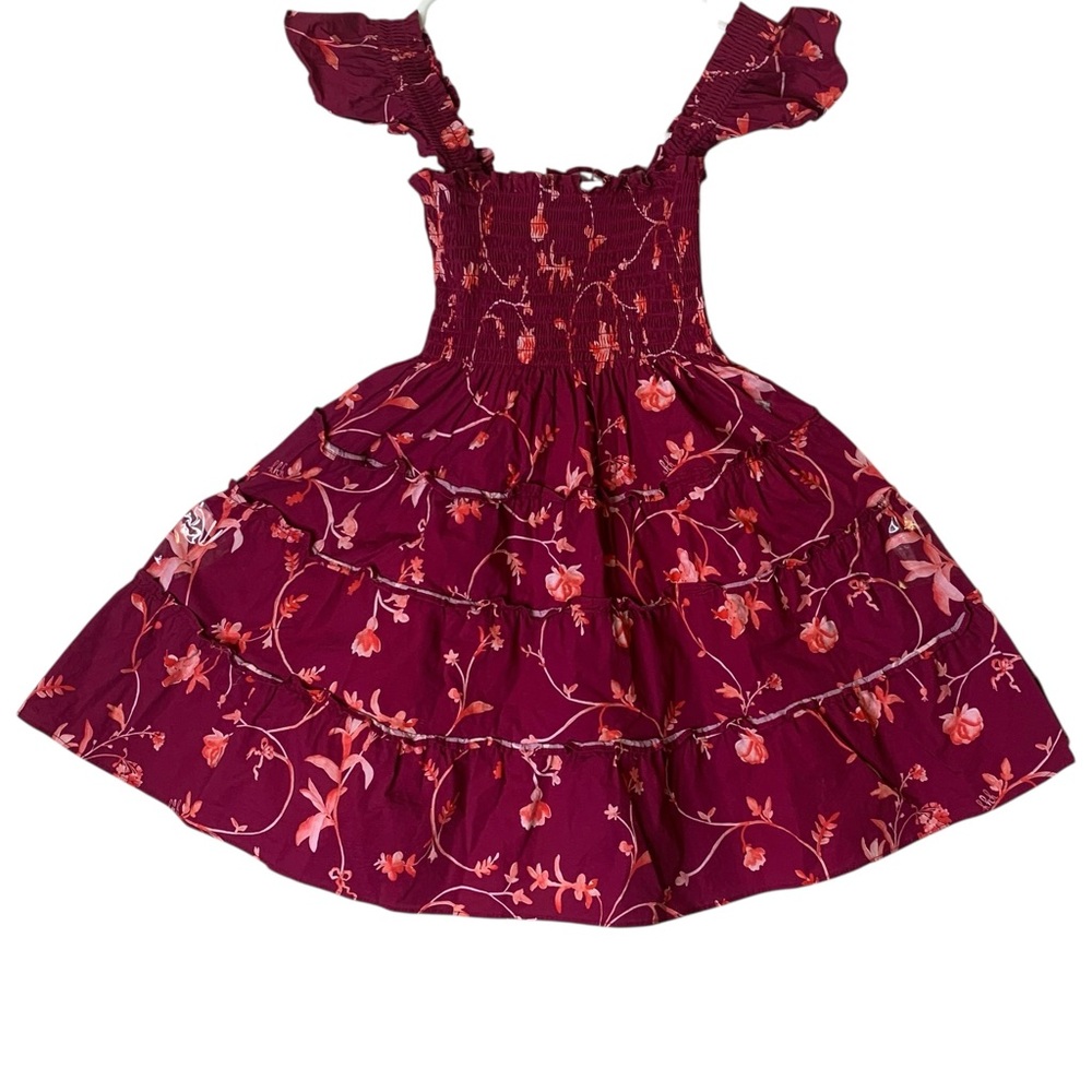Hill House Burgundy Floral Kids Dress